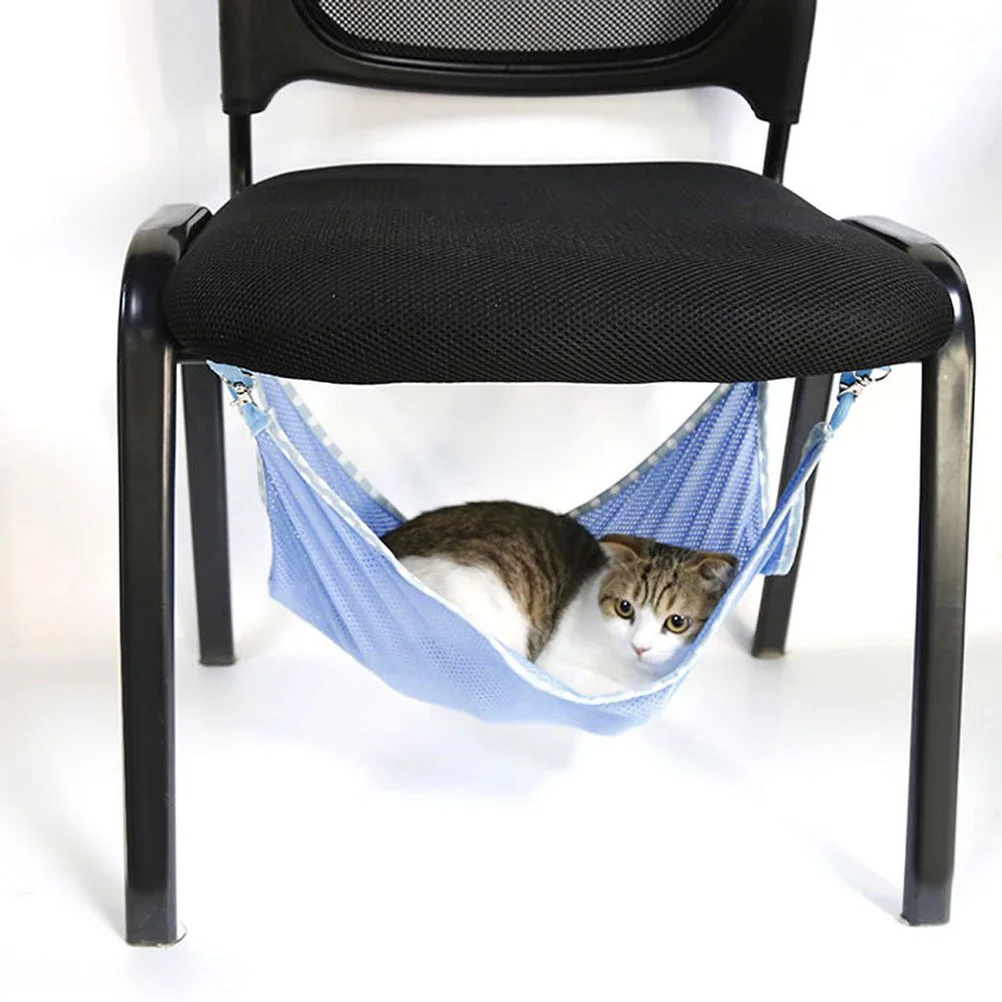 

Pet Cat Mesh Hammock Sleep Bed Size L Blue Durable Mesh Pet Hanging Cage Fun Comfortable Sleep Pad Animal Hangingcage
