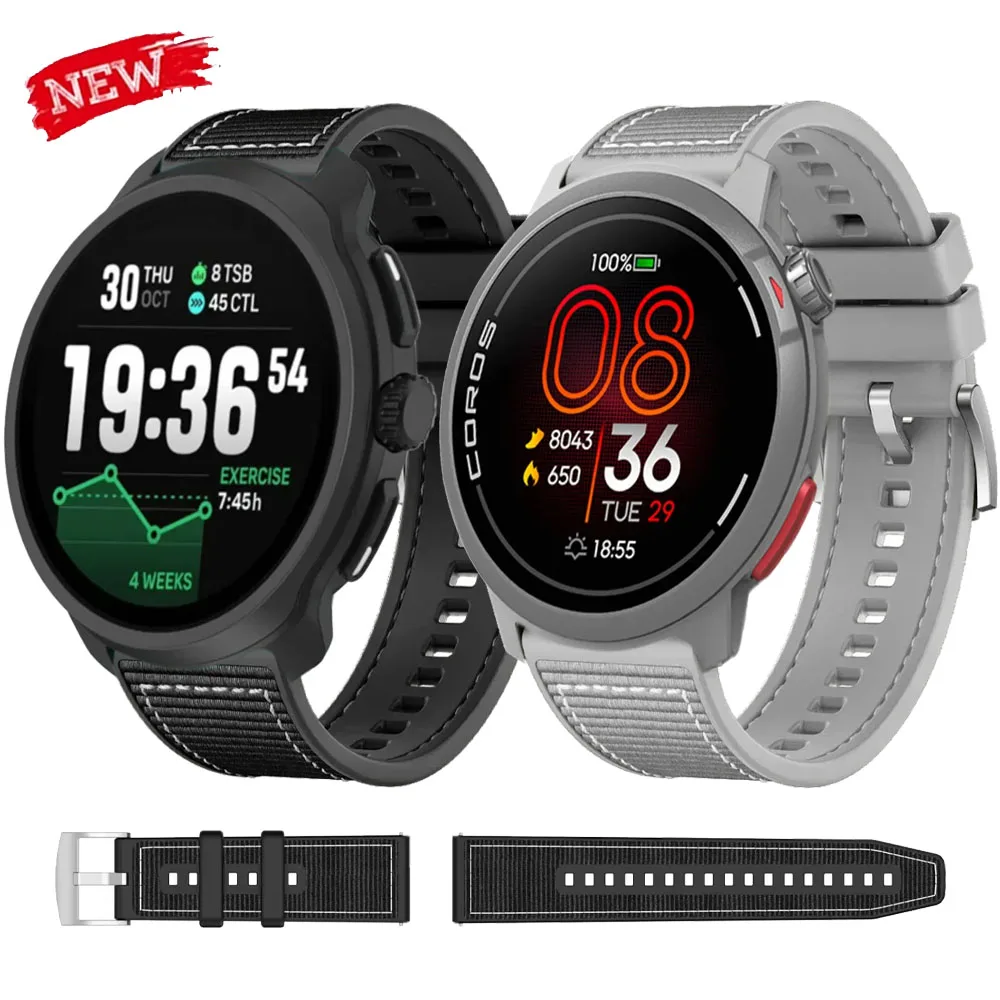 22mm Composite Silicone Strap For COROS APEX 4 42mm PACE Pro/3 Comfortable Watchband Suunto Vertical 2/Race 2 S/Run/Ocean Correa