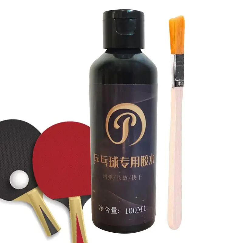 Rubber Cement Glue Professional Rubber Cement Table Tennis Racket Glue With Brush 100ml Quick Drying Super Strength Liquid Glue