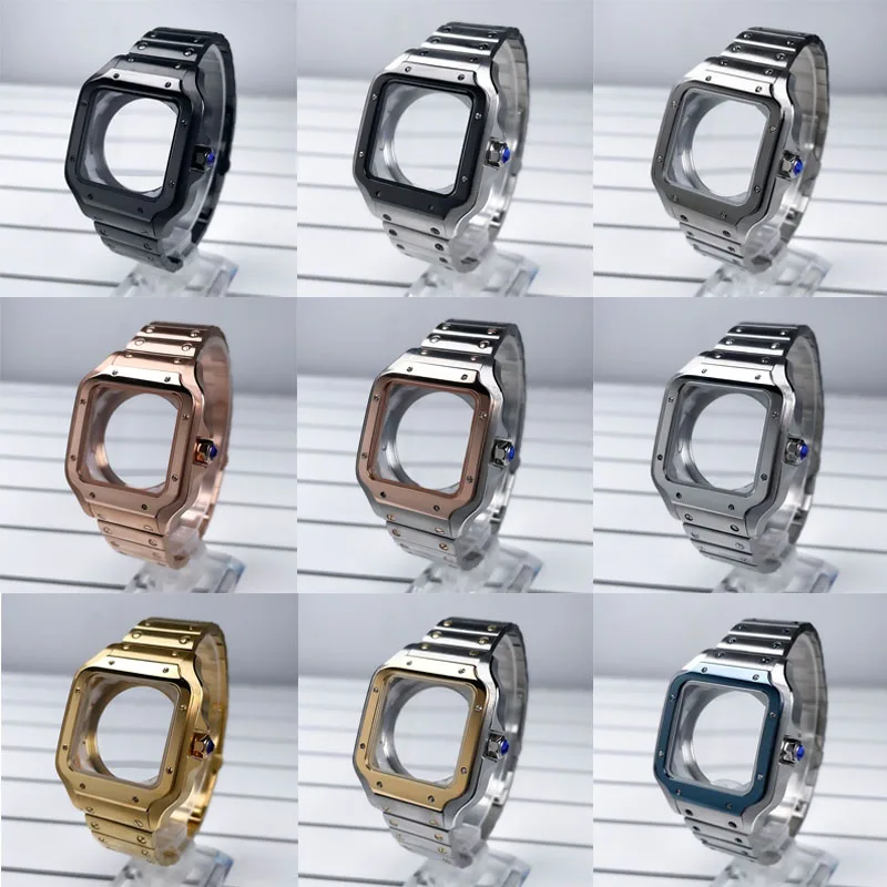 38mm Square Watch Case Stainless Steel NH35 Case Modification Parts For Skx Mod Accessories Fit NH36 NH35 Watch Case Santo Mod