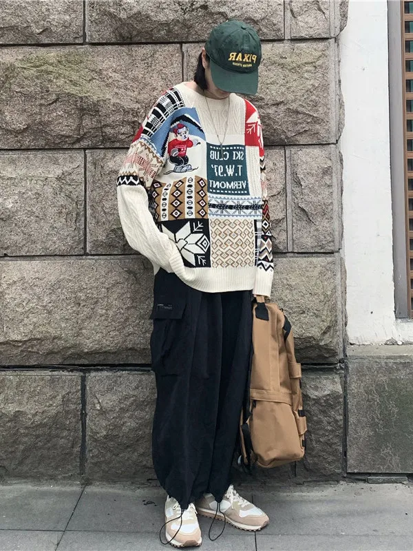 Cisas Lazy Sle ルーズ レディース ニット セーター カップル 秋冬 新しいファイオン カジュアル 快適な痩身トップ