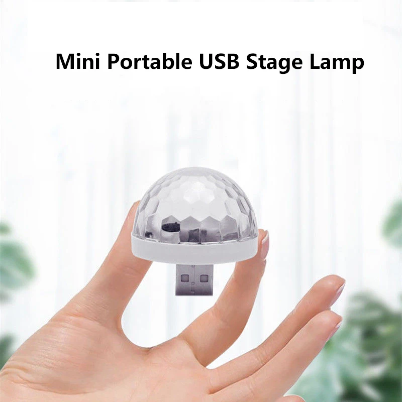 2pcs Mini RGB LED Stage Light Bulb Disco DJ Home Party Portable USB Ball Colorful Lamp Bar Club Mini USB Atmosphere Light