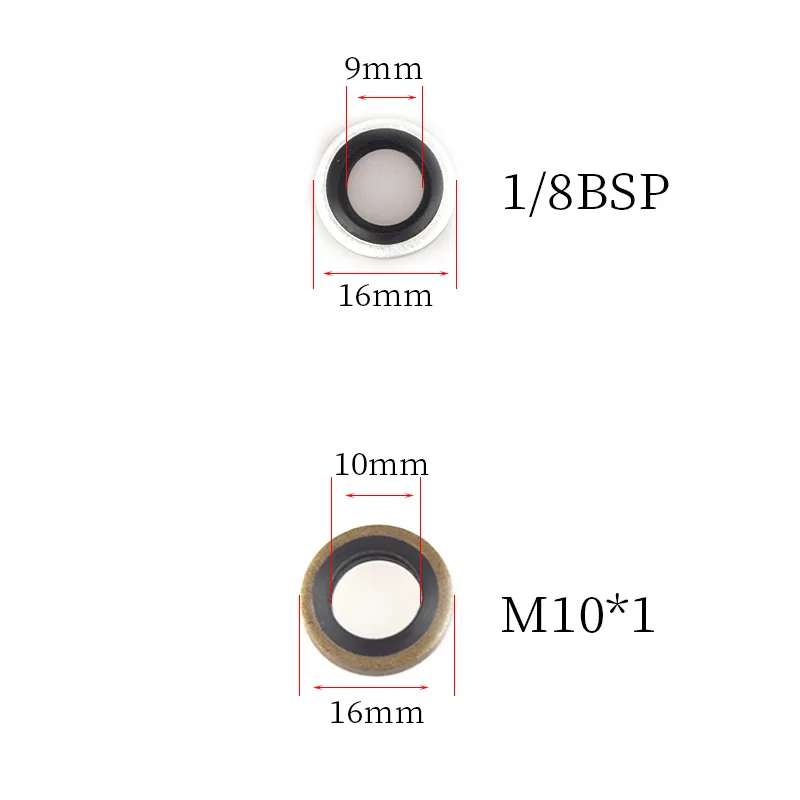 M10*1 1/8BSP Bonded Seal Sealing Ring PCP Quick Coupler Air Tank Connector Accesories Gaskets Pakkingen Pneumatic Fittings Kit