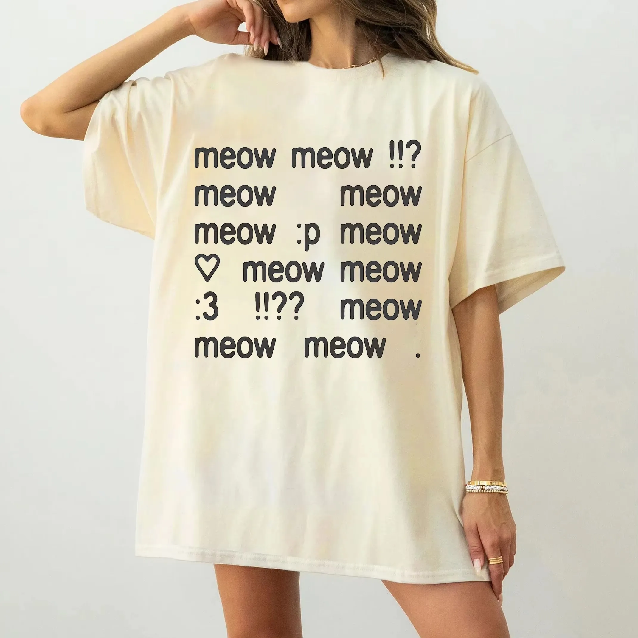 Novelty Meow Y2K 2000s Emoticon :3 Tee Letter Meme T Shirt Streetwear Women Men Tee Casual Oversized Unisex Summer Harajuku Top