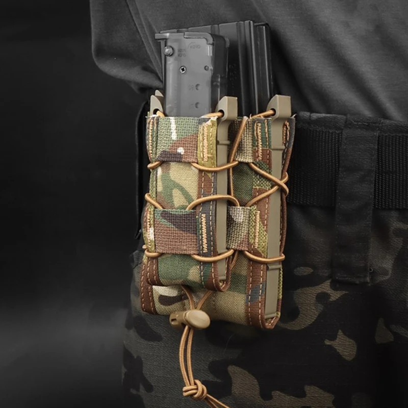 Tactical Magazine Pouch 5.56/9MM Single Magazine Bag Rifle Pitol Molle Mag Holster Pouch for AK AR M4 AR15