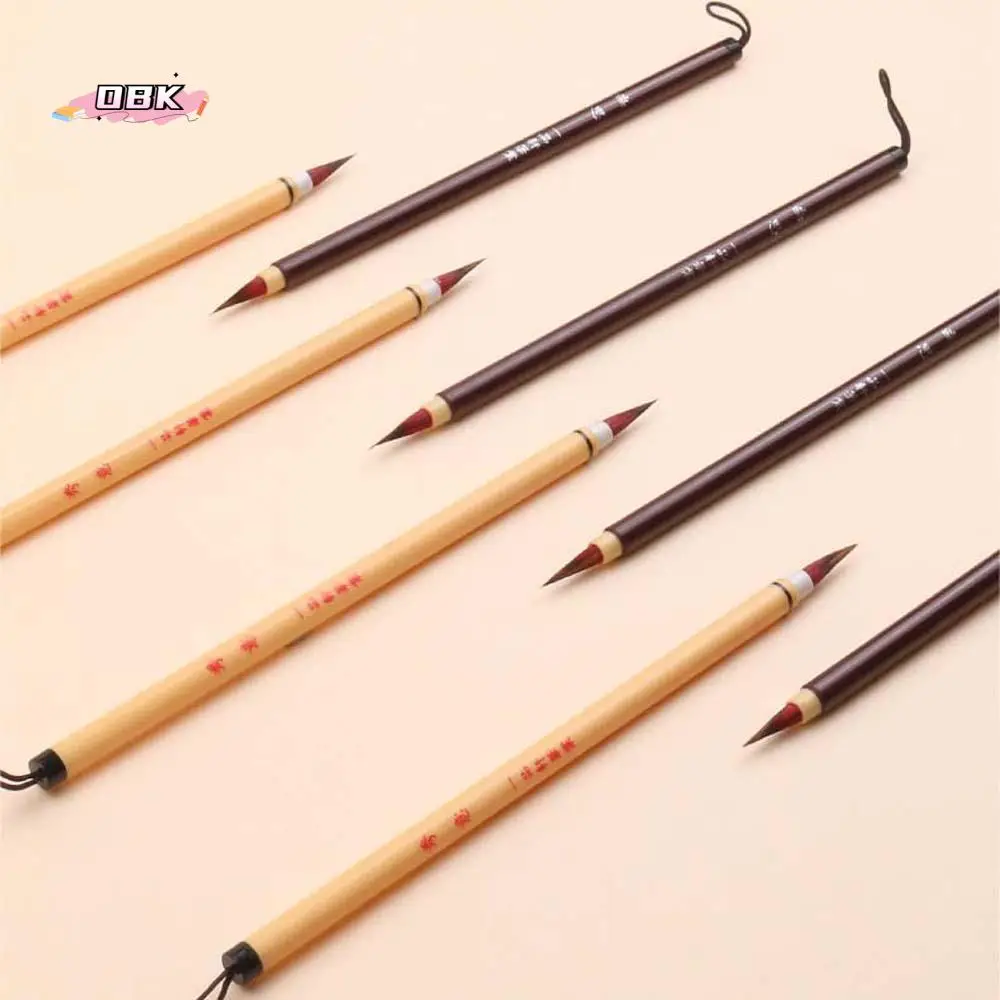

2pcs Soft Hair Chinese Brush 0.5cm Lightweight Painting Pen for Chinese Classical Imitation Rabbit Hair Hook Line Pen School