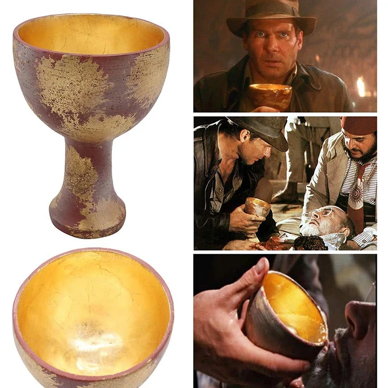 Holy Grail Cup Home Decoration Cosplay Accessories Movie Replica Prop Halloween Christmas Decor (Cup) for Halloween Role-Playing
