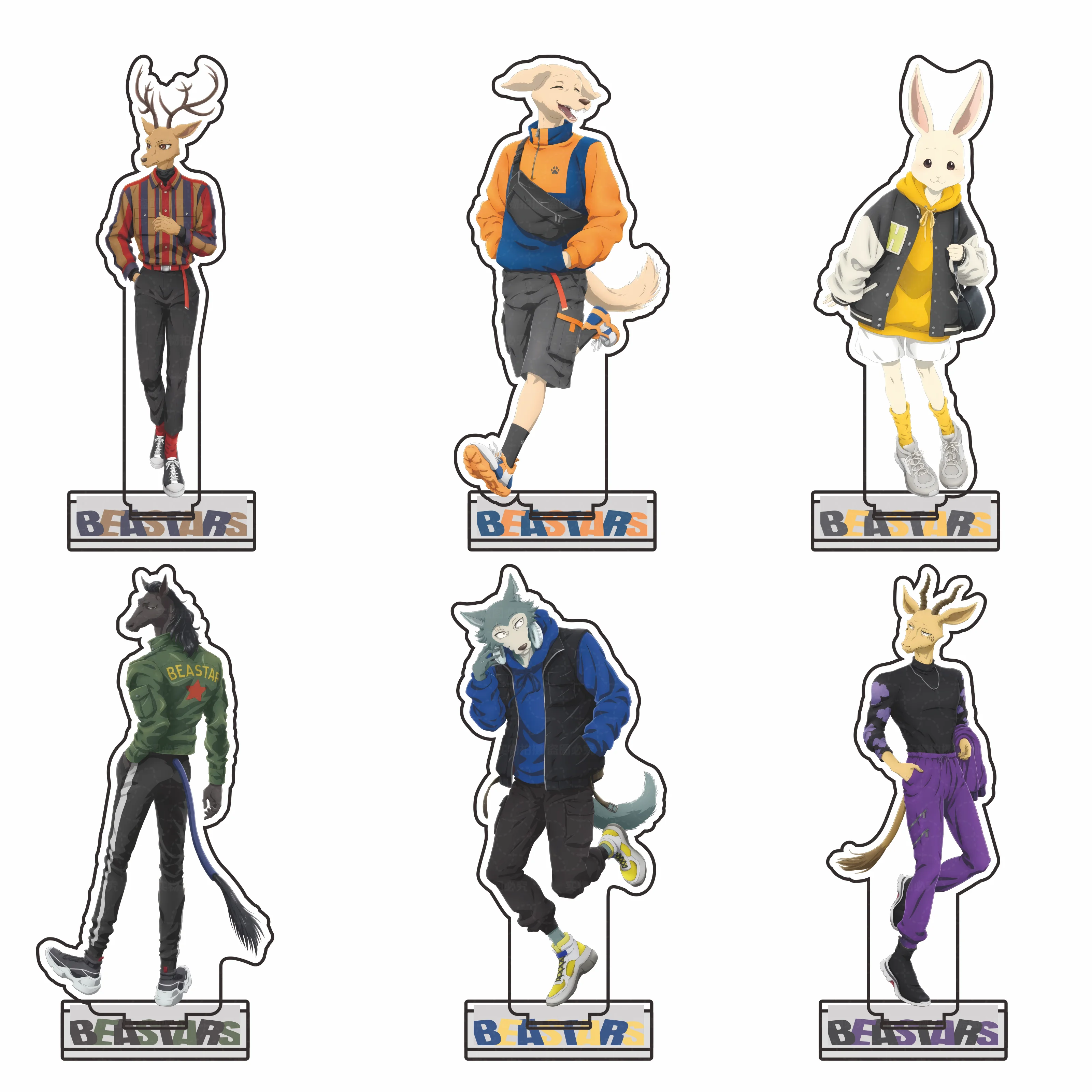 Fun BEASTARS Character Standing Sign Anime Figure Legoshi Louis Haru Double-Sided Acrylic Stand Desk Decor Props keychains Gifts