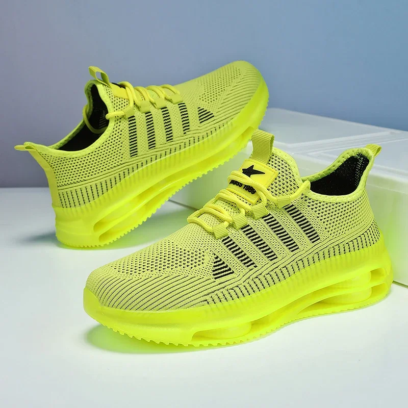 ELUVA Mens 캐주얼 스니커즈 통기성 메쉬 경량 스포츠 신발 남성용 미끄럼 방지 운동화 체육관 걷기 편안함