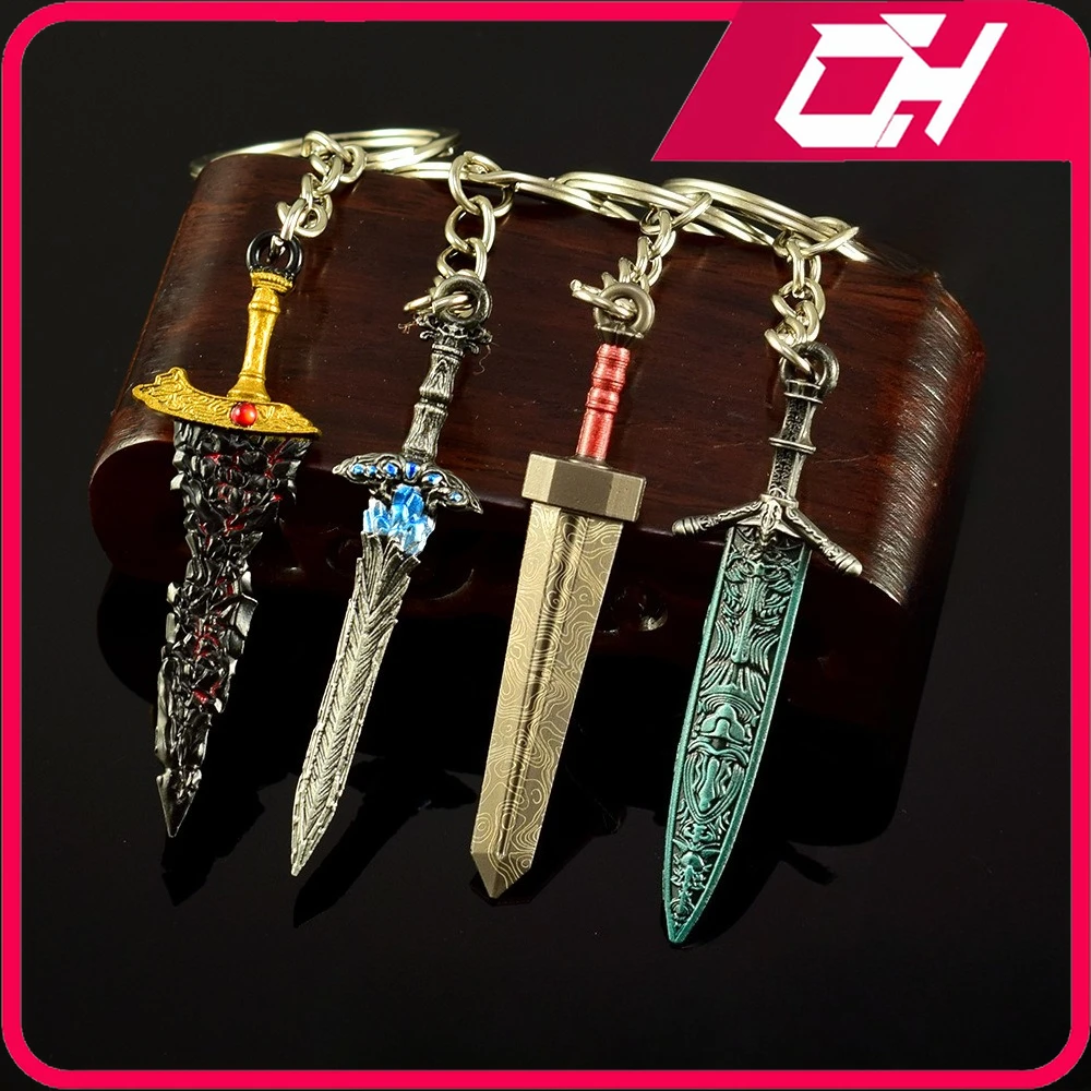 6cm Lazulite Sword Broadsword Damascus Great Sword Keychain Sacred Moonlight Greatsword Game Peripheral ModelRoom Decoration Toy