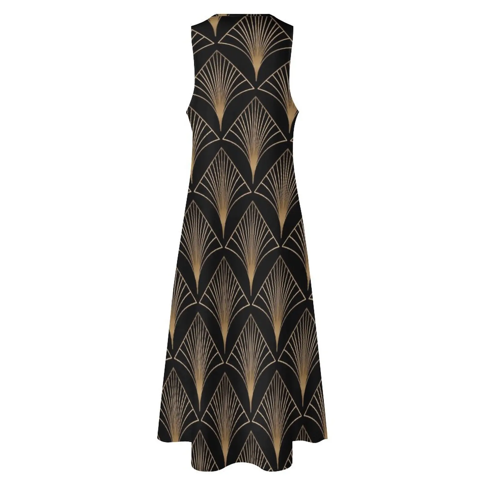 Art Déco geometrico oro nero modello abito lungo abito di lusso abito da donna elegante abbigliamento di lusso ballo di fine anno femminile