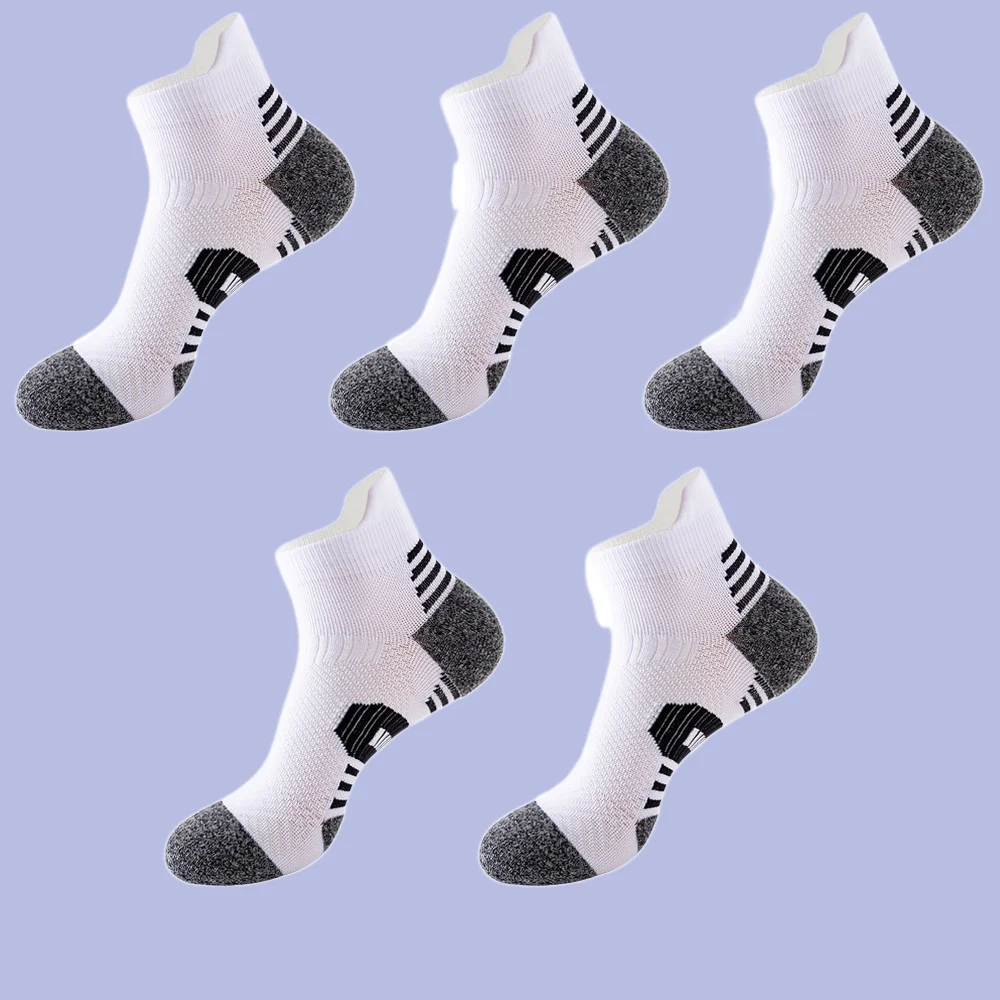 Calcetines de baloncesto de corte bajo para hombre, medias deportivas absorbentes de sudor y desodorantes para ciclismo, senderismo al aire libre, 5 pares, nuevos