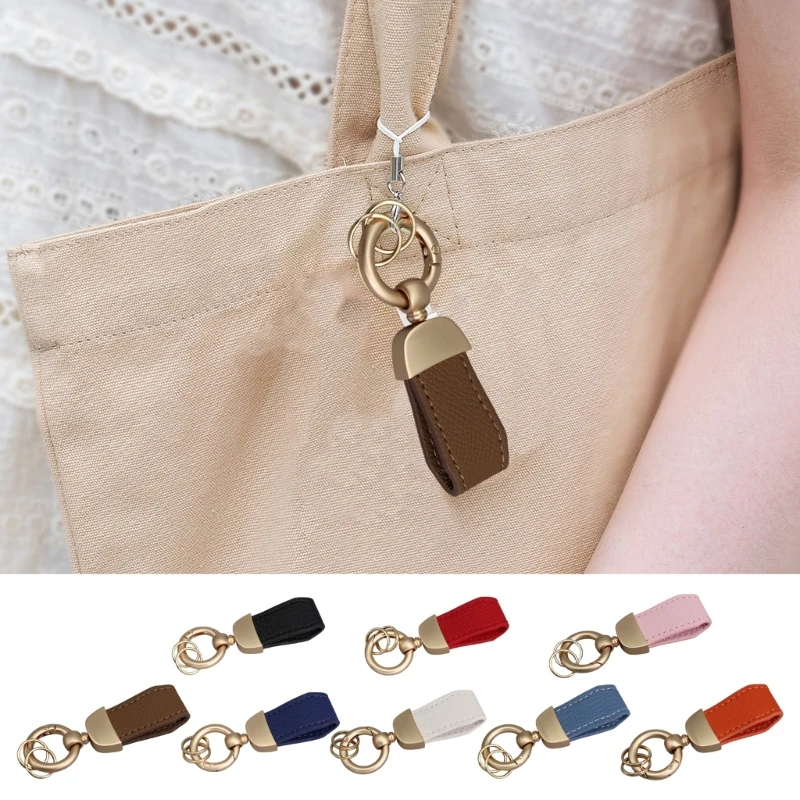 Elegant Texture Keychain Fashionable Color PU Leather Texture Practical Key Holder Key and Bag Charm for Any Occasion