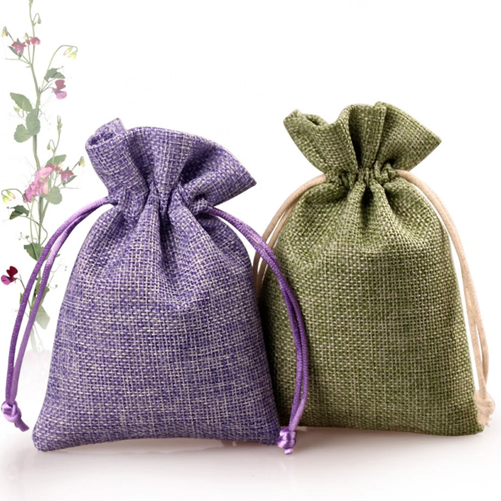 

10Pcs Drawstring Gift Bags Linen Pouches for Cosmetics Jewelry Spices Snacks Storage Drawstring Bag Party Gift Bag