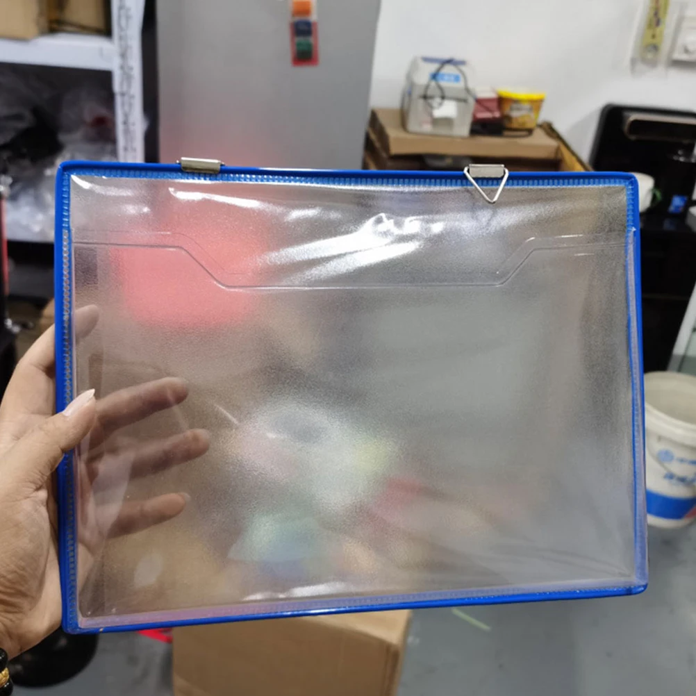 

2 Pcs Hanging Document Bag Clear File Holder for Office Organizer Pocket Holders