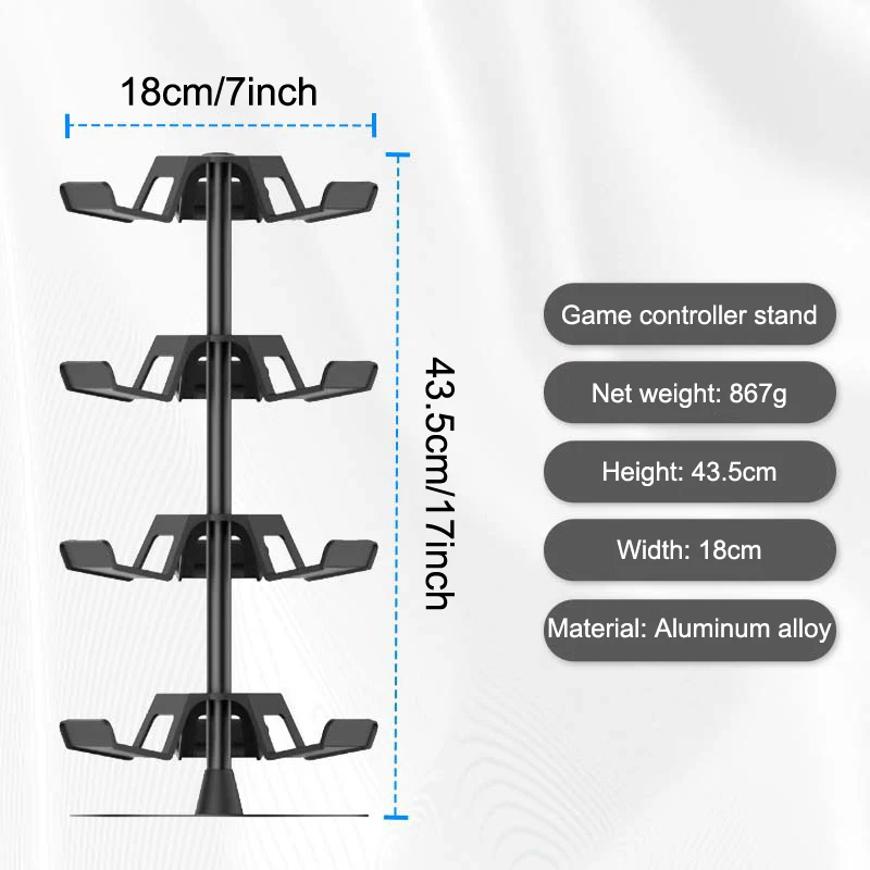 3-Tier Game Controller Stand, Holds 12 Controllers, Black Controller Organizer Compatible For PS4/PS5/Xbox One/Switch Pro