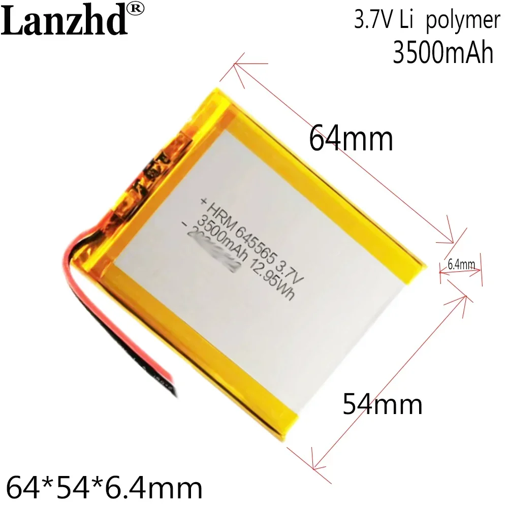 645464 Polymer Lithium Battery 3.7V 3.8V 3500mAh For wireless charging medical device 645565 Lithium battery