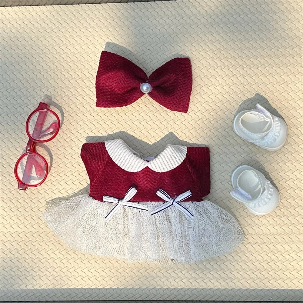 

Для 17 см Labubu V2 V1 мультяшное фиолетовое платье, милая кукольная одежда, аксессуары, одежда для куклы Idol, подарок для детей, Labubu Ropa