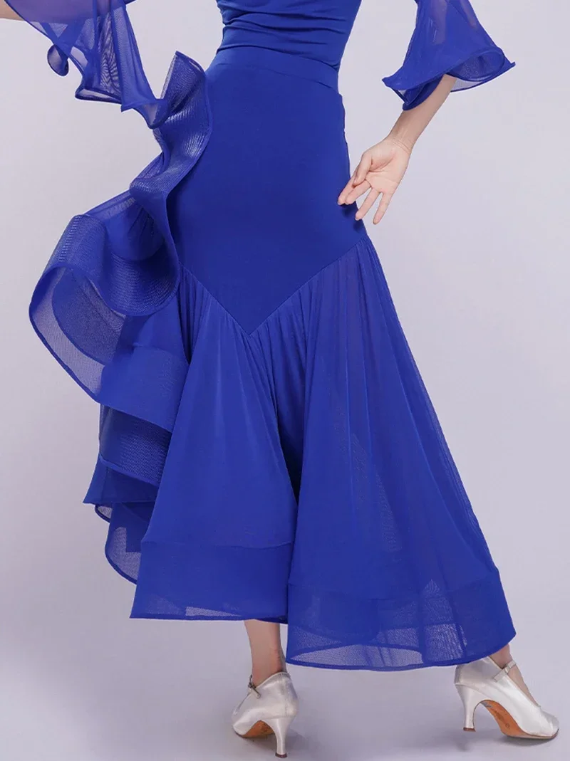 الكبار النساء الحديثة Dancewear الوطنية القياسية الرقص ذيل السمكة كبير سوينغ تنورة قاعة الرقص فساتين الشكل فستان تزلج ازياء