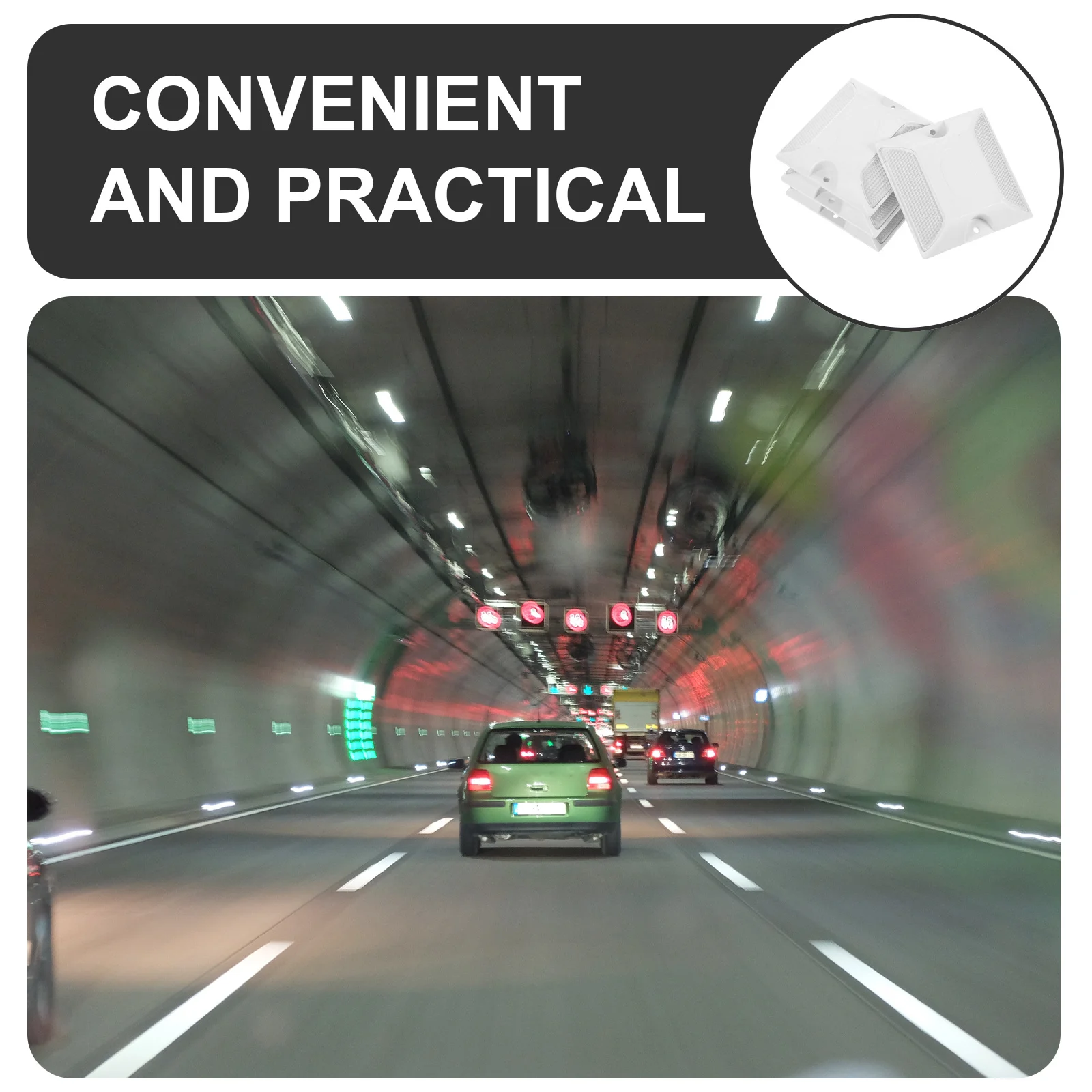 4Pcs High Visibility Reflective Road Studs ABS Pavement Markers for Driveway Entrance Night Safety Reflectors Robust Outdoor