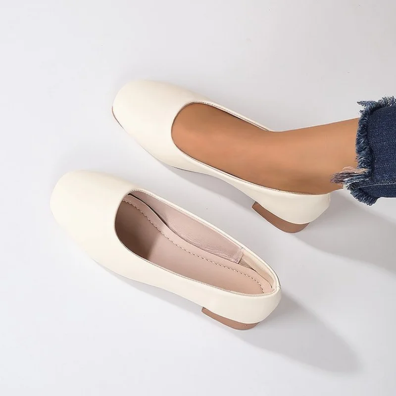 Soft Leather Round Toe Slip-On Shoes 2026 Spring Casual Office Footwear view 4