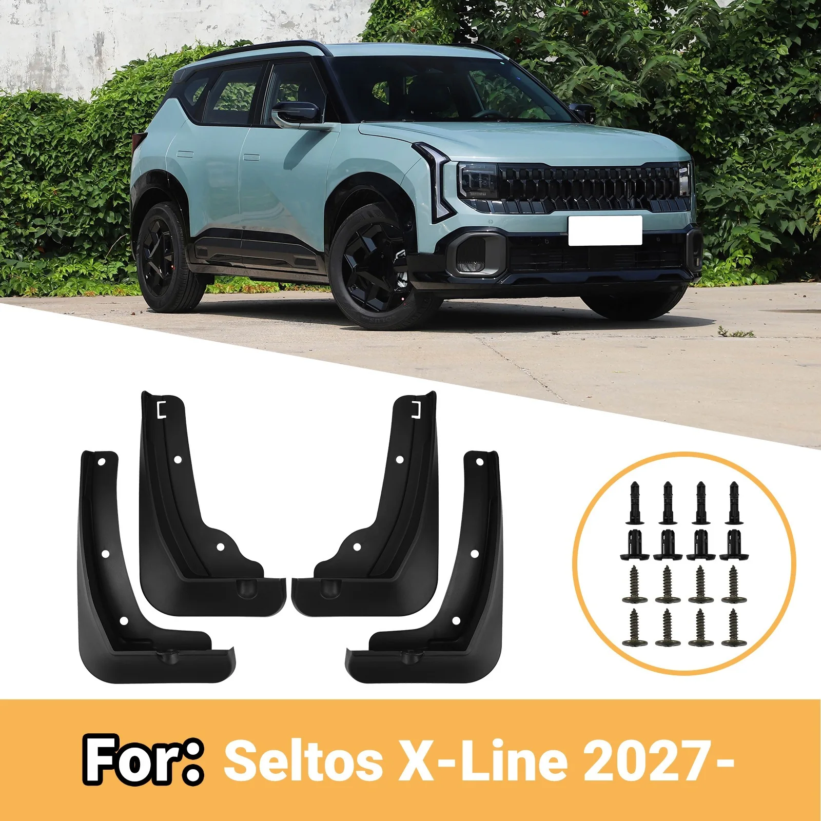 For Kia Seltos X-Line 2027 Mud Flaps Mud Guards Splash Guards Car Fender Mudflaps Wheel Splash Shield Auto Exterior Accessories