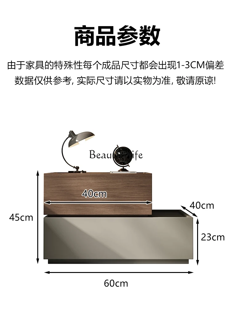 Creative solid wood bedside cabinet household bedroom building block bedside table storage cabinet