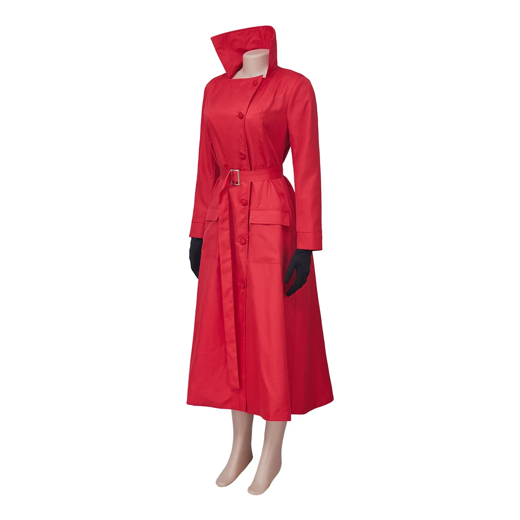 Carmen Sandiego Cosplay Costume Female Detective Suit Red Uniform Jacket Trench Coat New Year Gift Women Halloween Costume