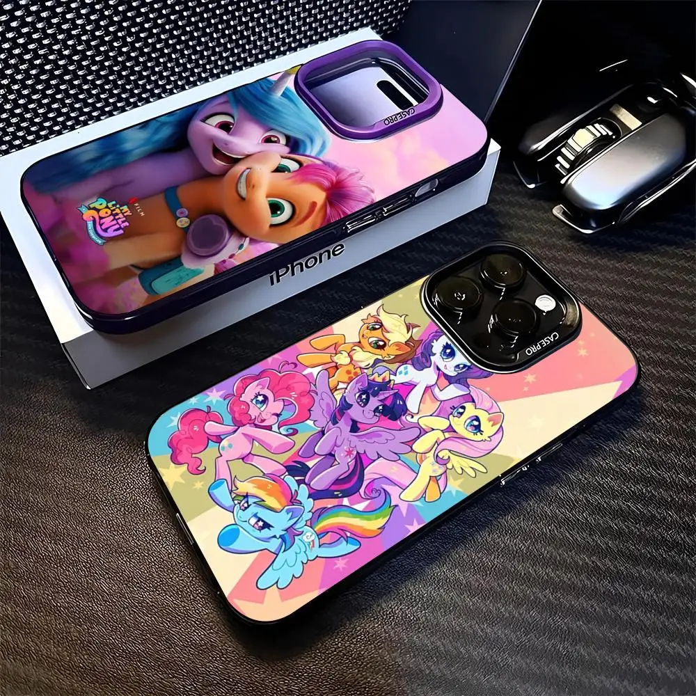 My Cartoon Little P-Pony Phone Case for iphone 16 15 14 13 11 12 Pro Max Xr X Xs Plus black silver hard shell Cover