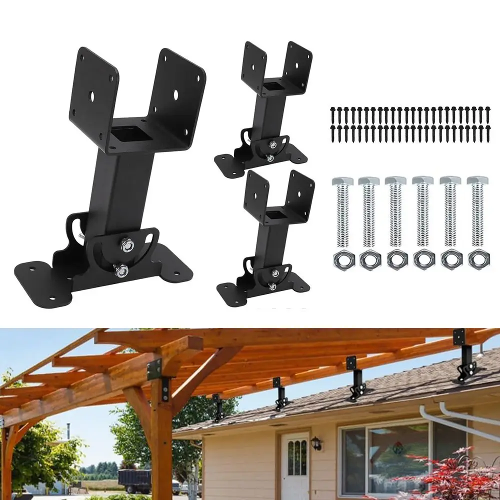 3 Pack Adjustable Heavy Duty Roof Brackets 180 Degree 304 Stainless Steel Roof Riser Beam Bracket Tilt Angle Pergola Saddle