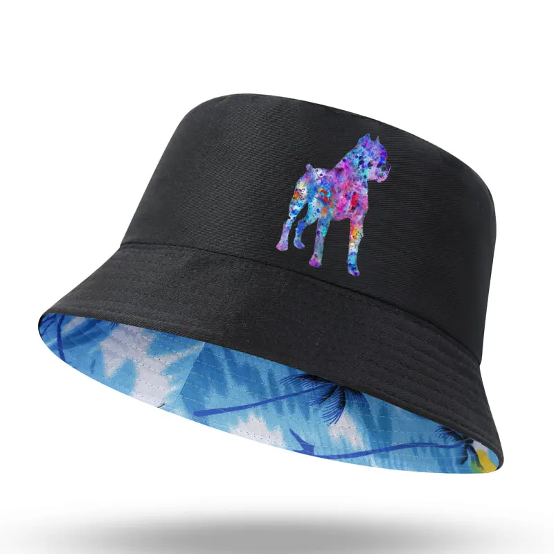 Watercolor Cane Corso Dog Print Men Women Bucket Hat Outdoor Panama Fishing Cap Fisherman Hat Fishing Hat