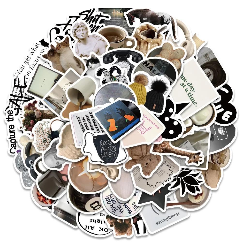 

10/30/60pcs Kawaii INS Style Stickers Simple Decals DIY Phone Case Notebook Suitcase Laptop Graffiti Waterproof Kids Sticker Toy