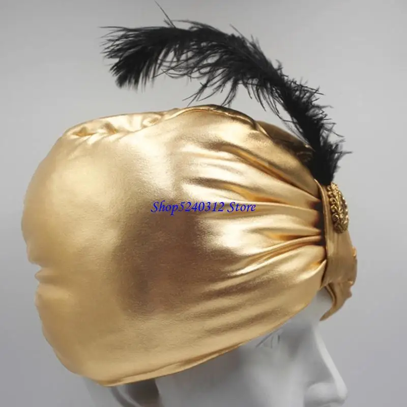 634C مضحك تأثيري للأمير القبعات النمط العربي أداة التقاط الصور الجدة أغطية الرأس النساء الرجال حفلة هدية عيد ميلاد الهالوين قبعة #3