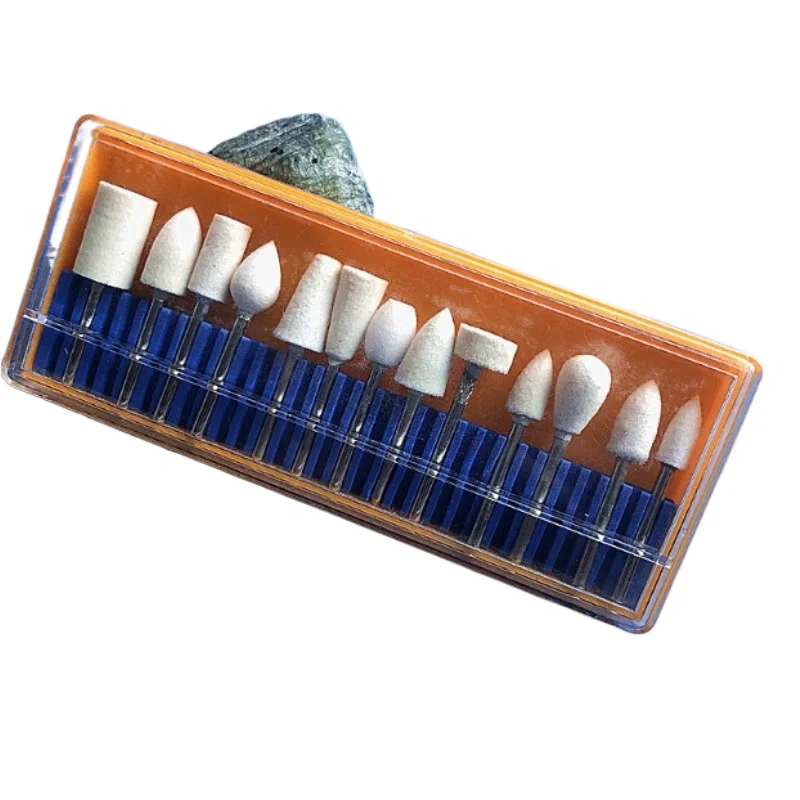 13PC wool grinding head polishing grinding head metal jade glass polishing head 2.3 and 3MM handle hanging molar machine