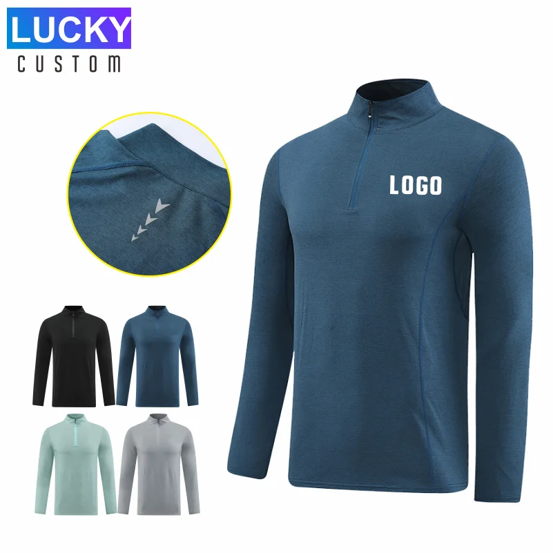 Customized Sweatshirts Spring Stand Collar Sport Jogging Pullover Half Zipper Pullover For Male Outdoor Autumn Turtleneck