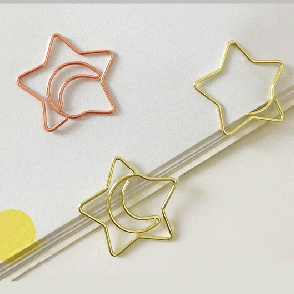 

Creative Star Moon Paper Clips Bookmarks Student Reading Markers Stationery School Office Supplies