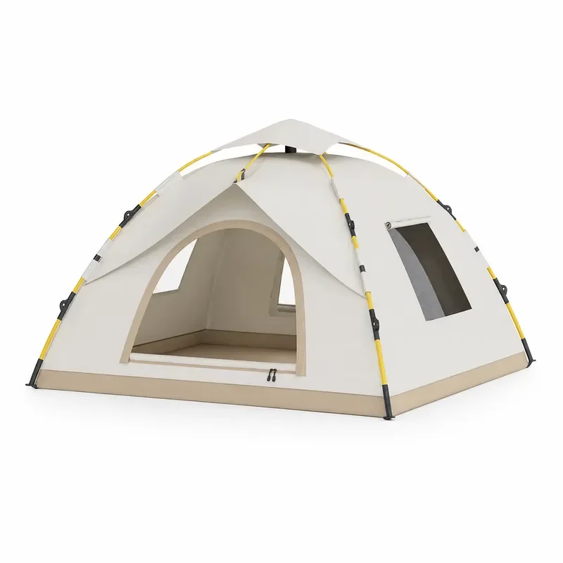 Automatic Pop Up Camping Tent 3-4 Person Waterproof Outdoor Shelter Quick Open Family Hiking Beach Tent Polyester Taffeta