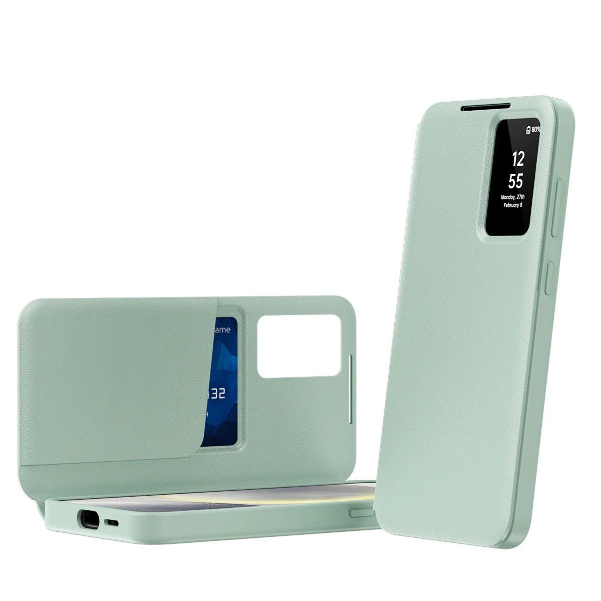 

Case for Samsung GALAXY S25 Ultra S24+ S23 FE S22 Plus A55 A56 Smart Window S View Flip Leather Wallet Case Card Cover Protector