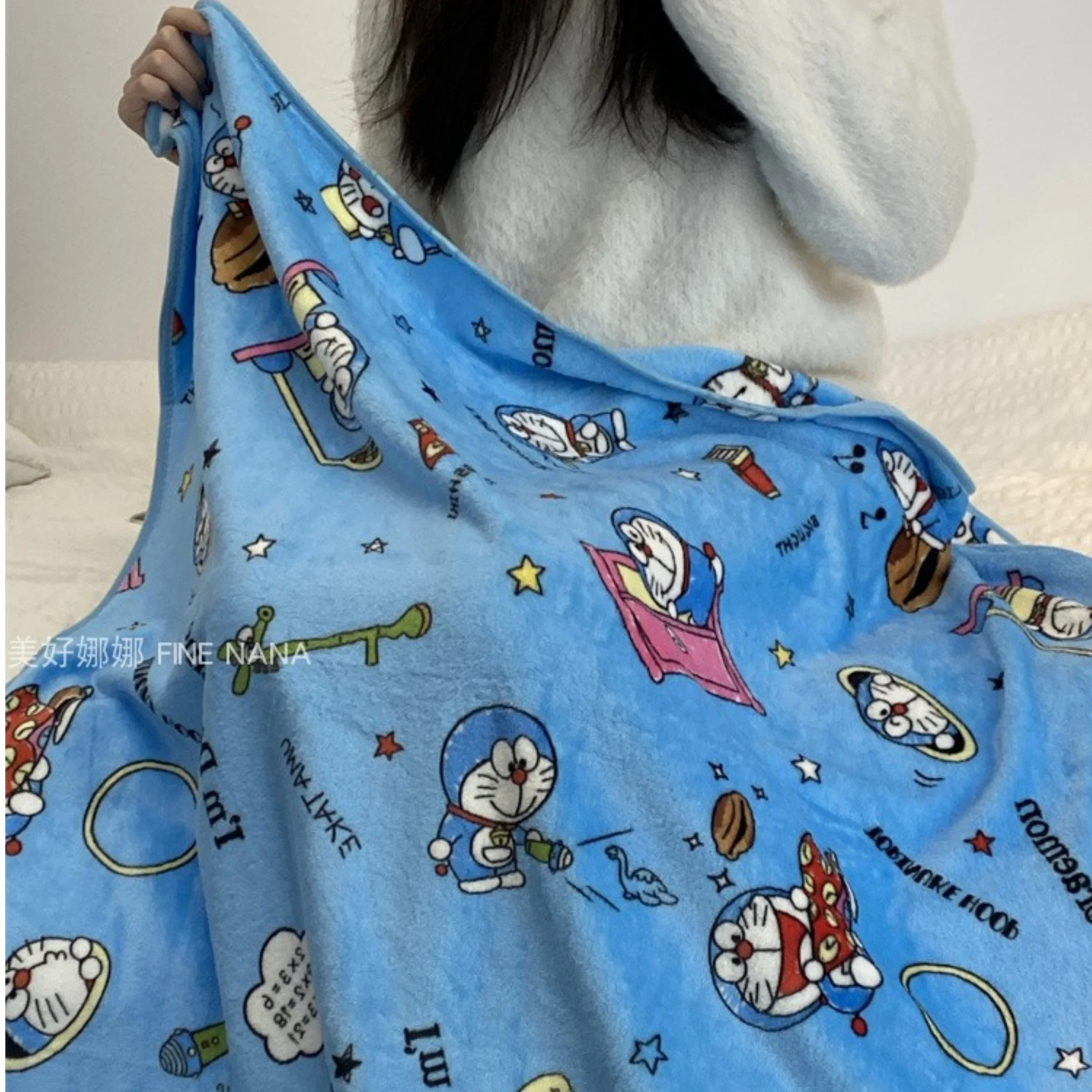 

Japanese Anime Doraemon Flannel Blanket Soft Comfortable Sleeping Blanket Japanese Style Nap Blanket Bedroom Bedspread Girl Kids