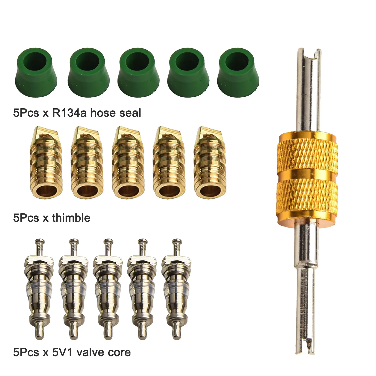 

Car Air Conditioner R410a Adapter Valve Core Remover Kit For Split HVAC System 1/4 Inch Male SAE X 5/16 Inch SAE Female Adapter.