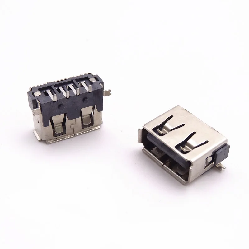 

For USB full patch 2.0 female seat, short body 10.0 rear two feet full patch SMT6.3H high, curling edge LCP gray rubber core