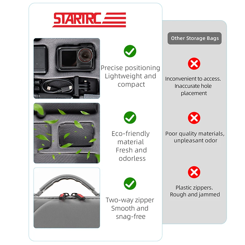 STARTRC-Étui de transport pour DJI Action 5 Pro, housse d'accessoires pour caméra de sport, sac de rangement portable, boîte de protection étanche