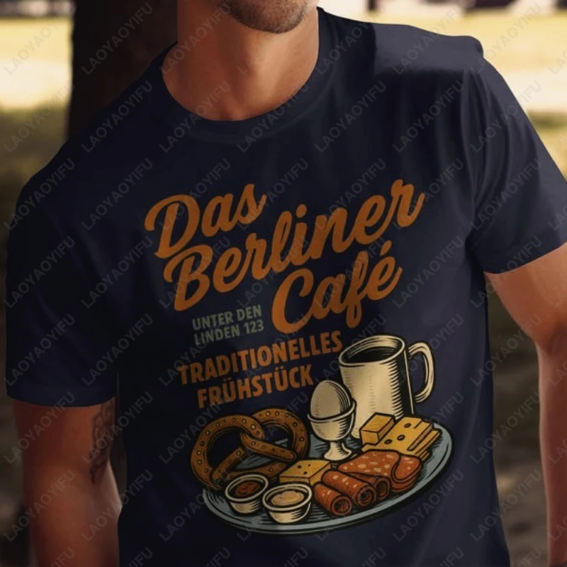 Vintage Germany Retro Bakery Das Berliner Café Tees Foodie Chef Beer Hall Kitchen Graphic Tops Men Women Cotton Harajuku Tshirt