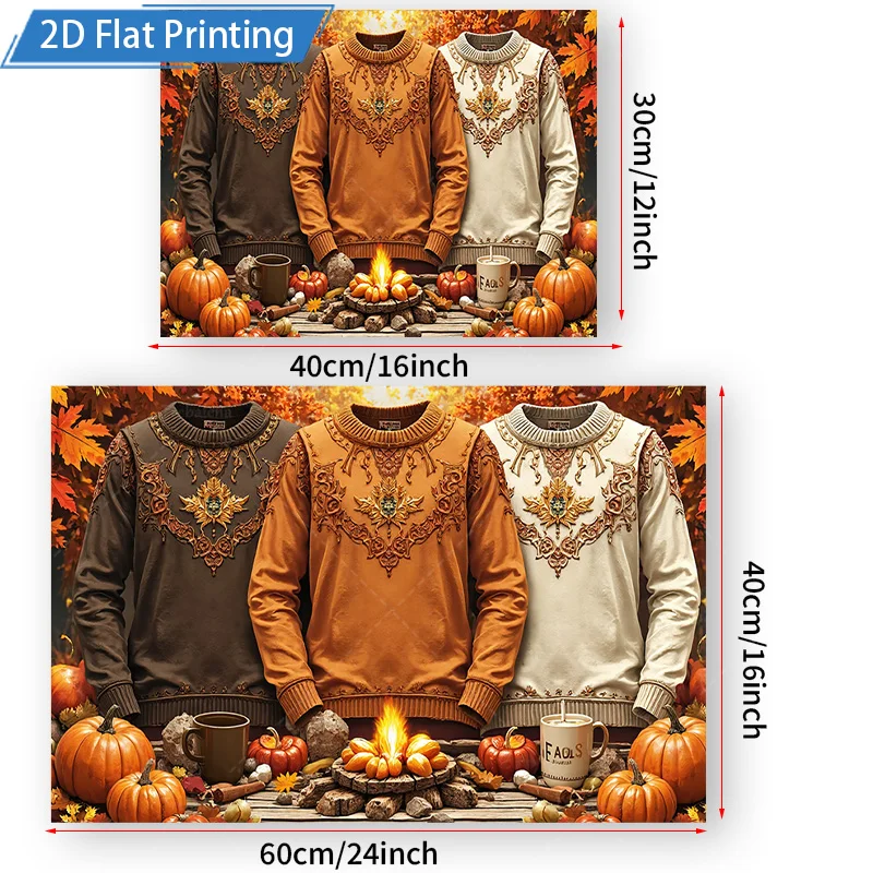 [2D شقة] 1 قطعة 4x16 بوصة علامة معدنية الخريف الحصاد البلوزات 2D طباعة مسطحة جدار الفن موسم الخريف ديكور اليقطين المعسكر المشهد