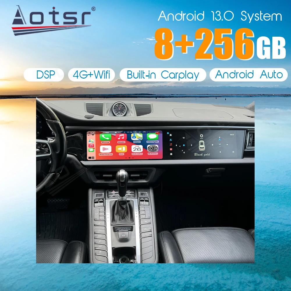 New Style Double Interactive Screen Android 13 Car Multimedia Stereo For Porsche Macan 2014-2017 Car Radio 8+128G Navigation
