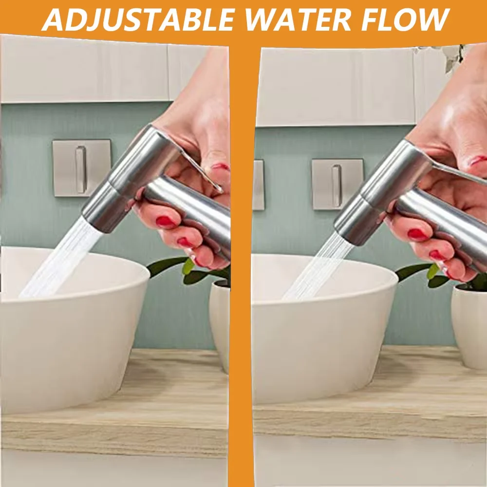 Stainless Steel Cleaning Kit High-strength Water Spray Nozzle Equipped with Hose Easy To Use Toilet Bidet Shower with Nozzle