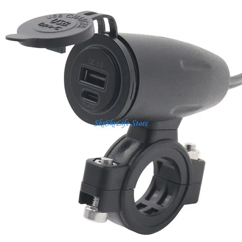 E65E 12V 24V 45W PD USB C & 18W QC3.0 Outlet for Truck for Galaxy Note 20/10 S21/20