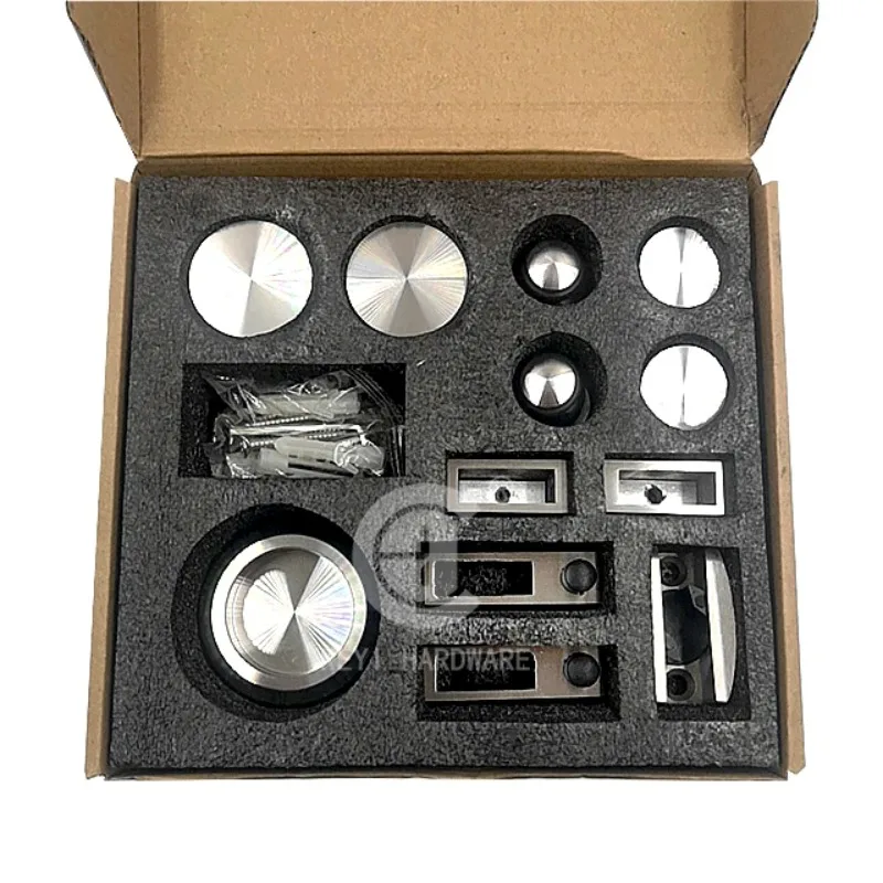 

Good Price Sliding Frameless Glass Door Shower Room Hardware Stainless Steel Fitting Set Black or Sliver Accessories