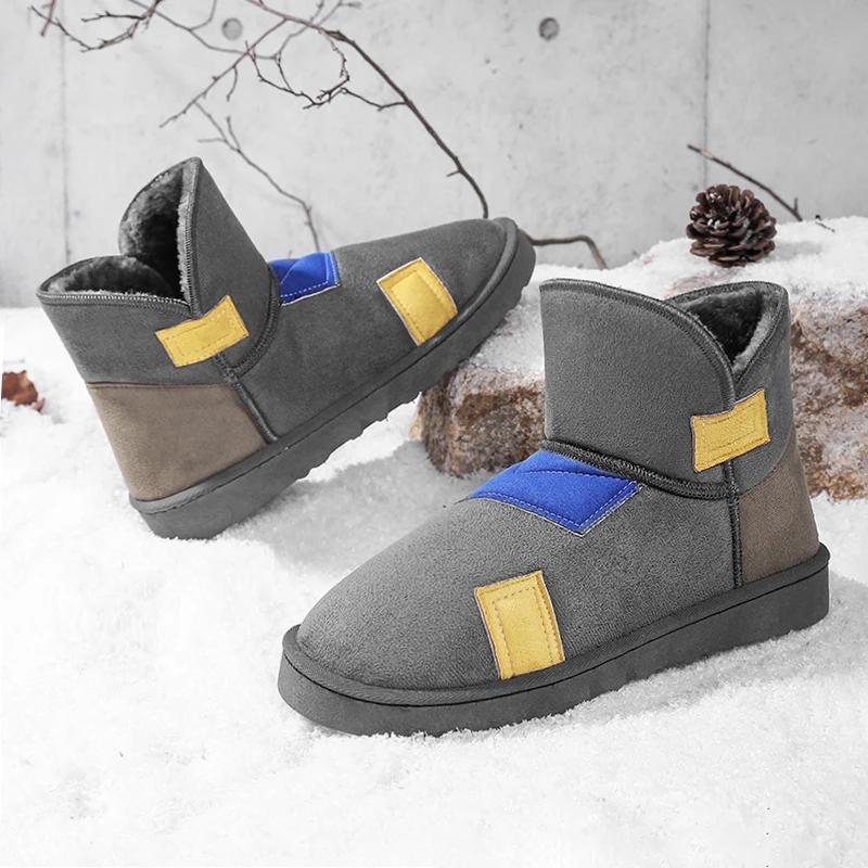 Outdoor Waterproof Down Boots High Top Ankle Boots Platform Shoes Size 45 Winter Shoes Men 2026 Fur Warm Comfortable Snow Boots