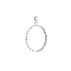 Pendant Blank (13x18mm/15x20mm/15x24mm/19x25mm/25x30mm Blank) White Gold Plated 925 Silver Oval Cabochon Pendant BaseB